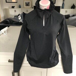 RYU Tech Mid Layr Activewear Pullover 1/4 Zip Lg Slv Top Heather Ashalt Size S